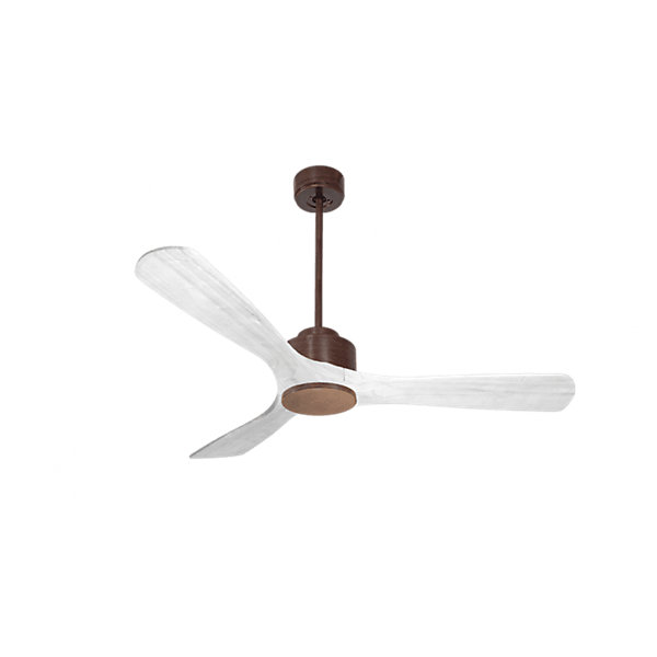 Modulo de KlassFan - Super destratificateur et ventilateur DC 132 cm Marron pales bois blanc sans Lumière25 à 40 m²