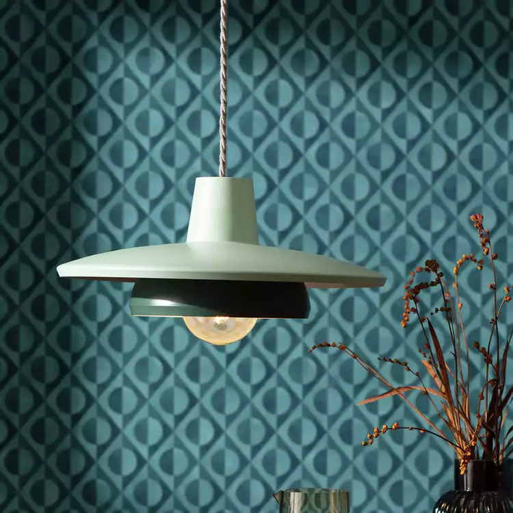 Habitat Velez Green Metal 2 Tier Lampshade - 40cm