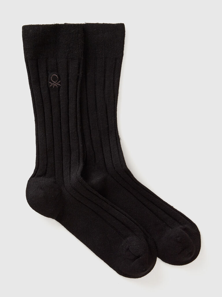 High socks in cashmere blend