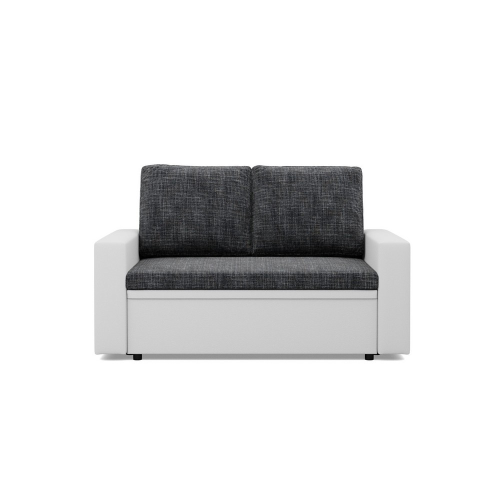 Rozkładana sofa, CAPERO, ekoskóra, 148x87x90 cm, biały, szary | TYLETEGOTU