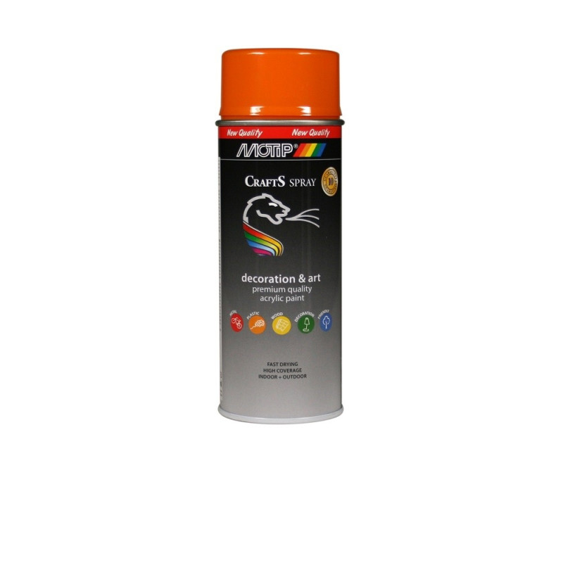 Peinture en spray Crafts jaune orange brillante 0,4 L MOTIP