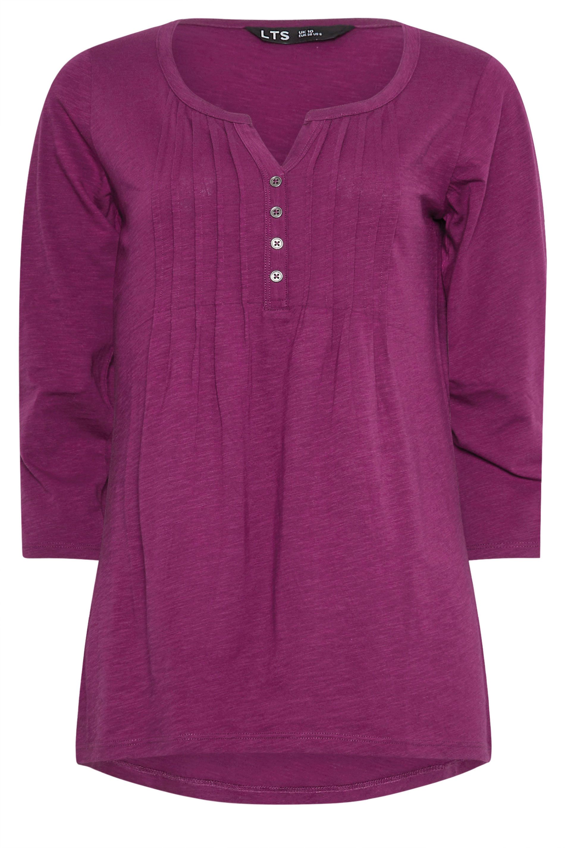 Long Tall Sally Tall 2 Pack Cotton Henley Tops