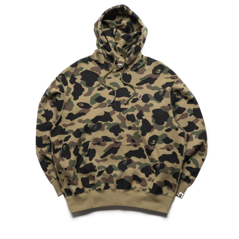 A Bathing Ape 1st Camo Jacquard One Point Relaxed Fit Hoodie - Green