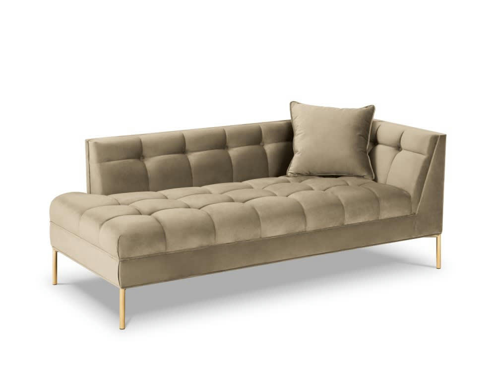 KAROO - Méridienne gauche velours cappuccino