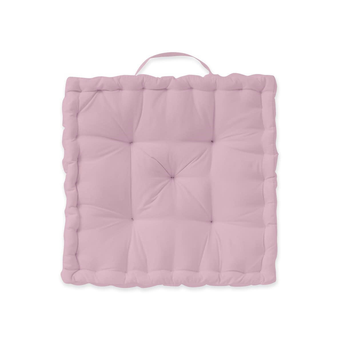DECORATION - Coussin de sol en coton rose 40x40 cm