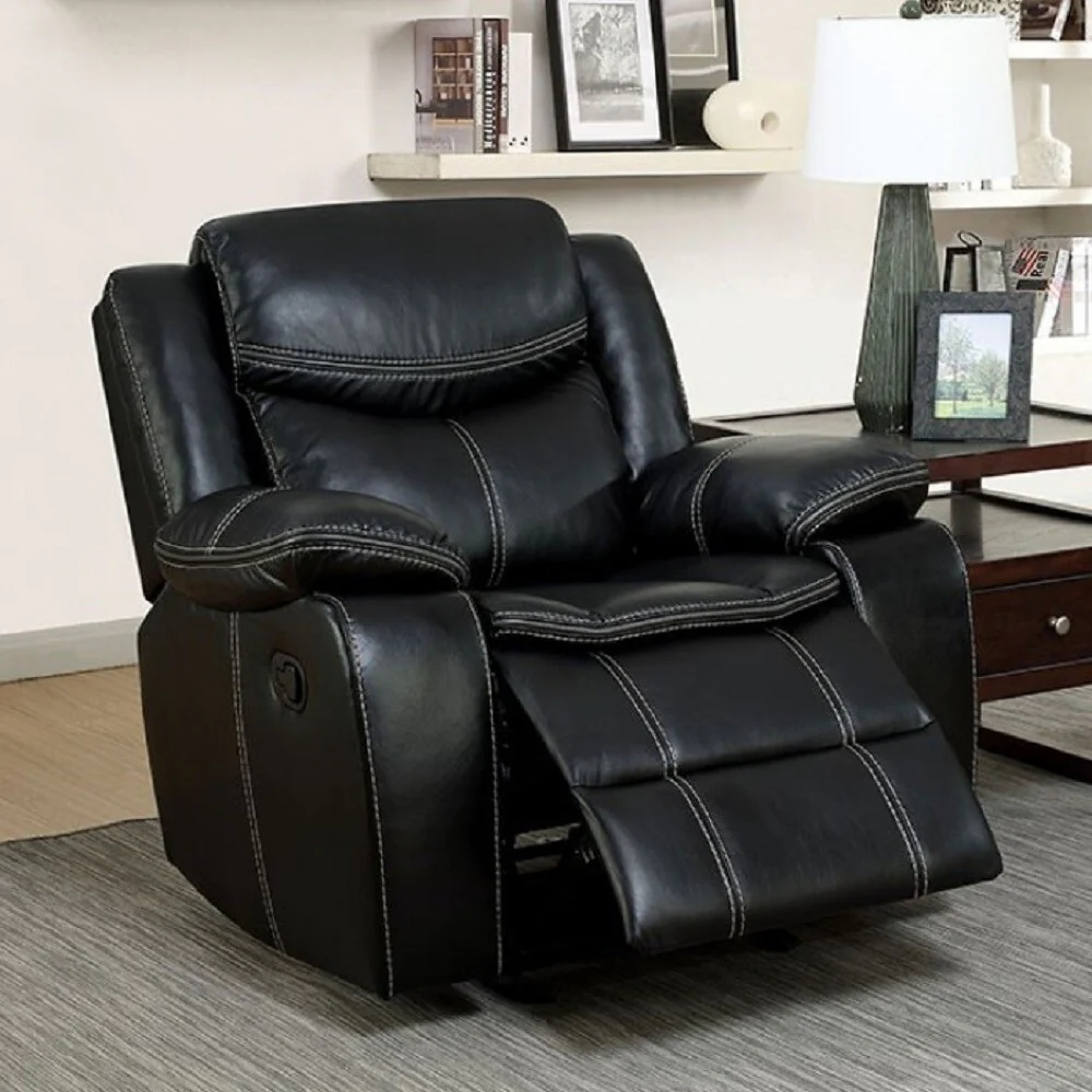 Leatherette Glider Recliner Chair