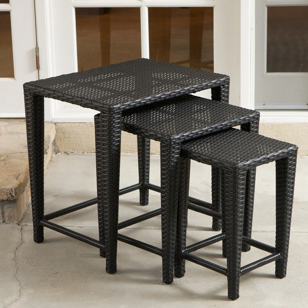 Outdoor Wicker Nested Tables by Christopher Knight Home (Set of 3)