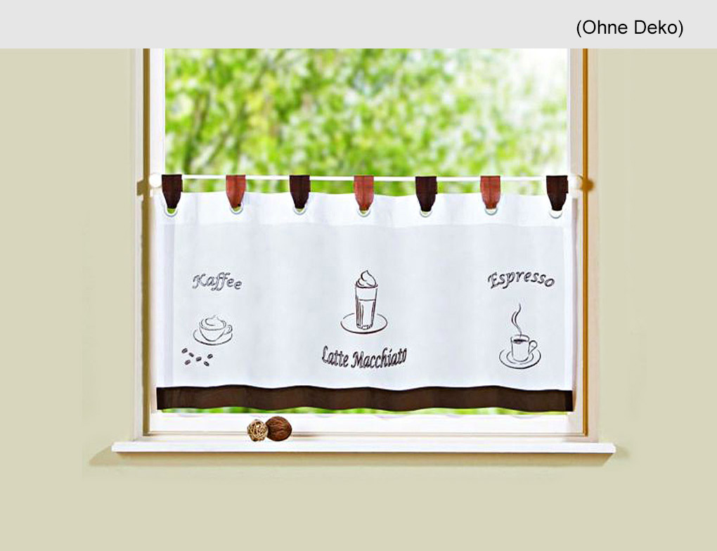 Scheibengardine Kaffee braun