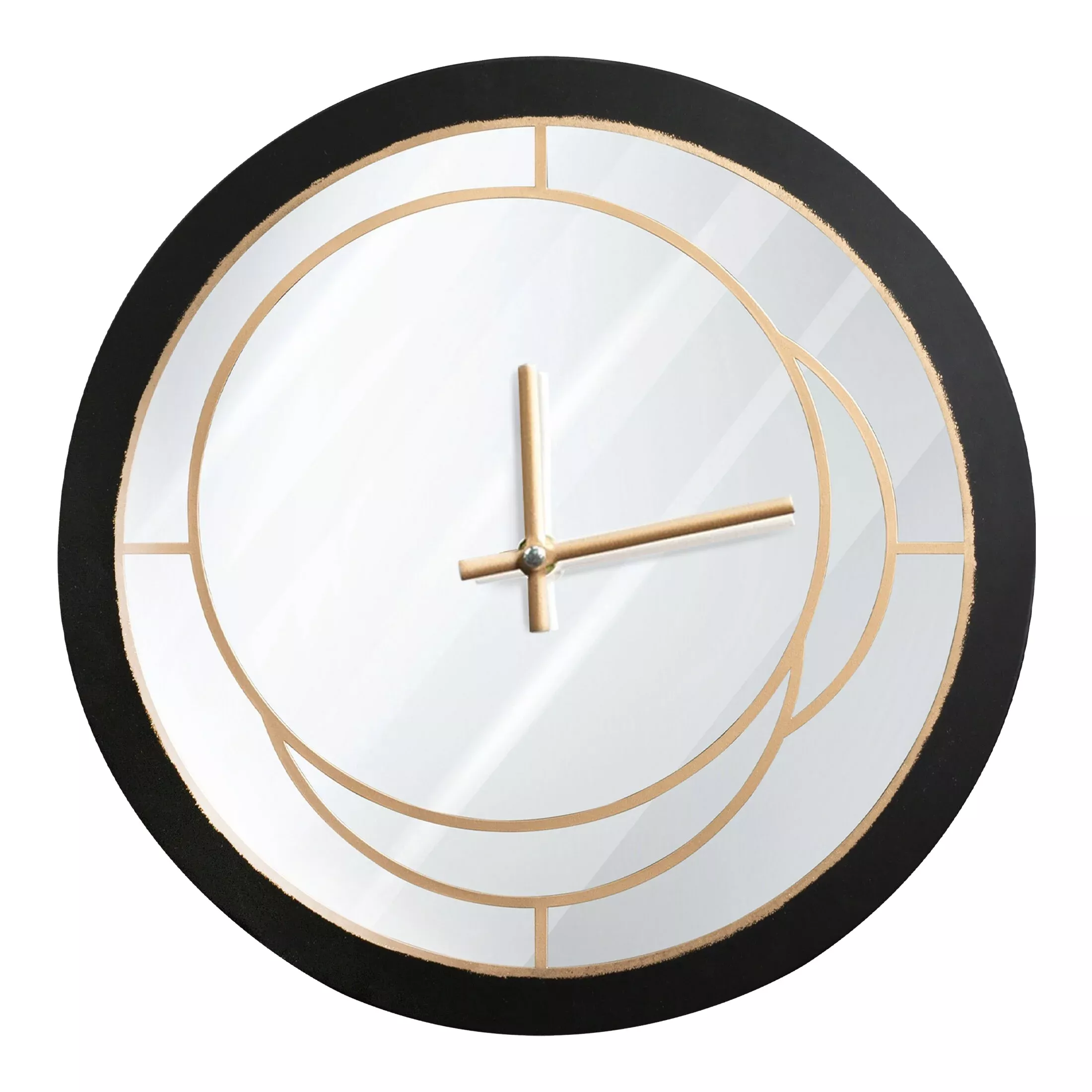 Zegar ścienny stalowo-złoty w nowoczesnym minimalistycznym stylu średnica 60x5 cm