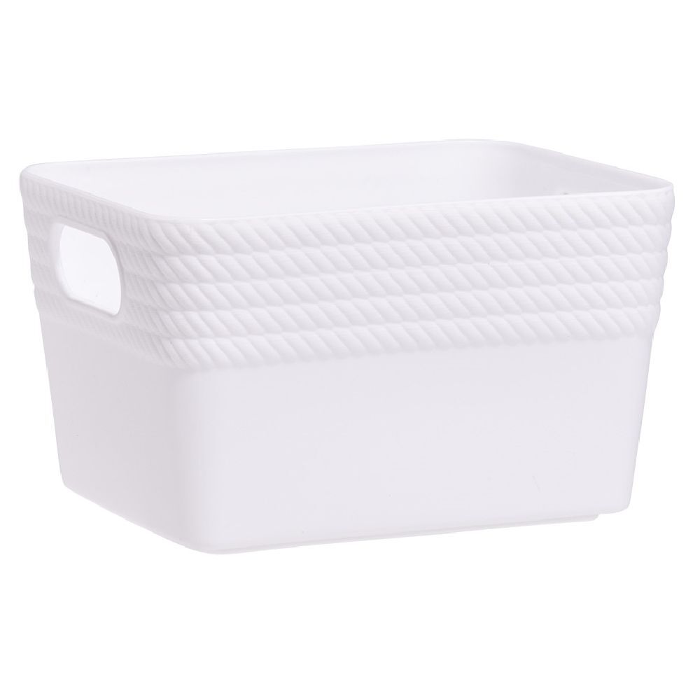 BoÎte plastique blanc 14x11xH8,5cm