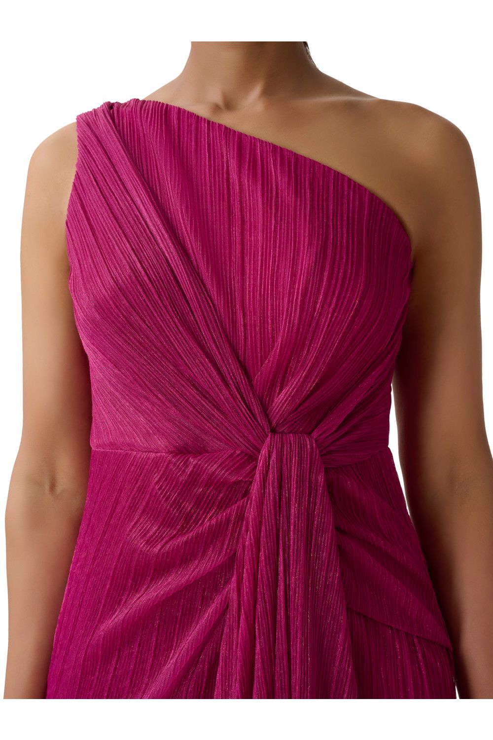 Adrianna Papell Stardust Pleated Draped Gown