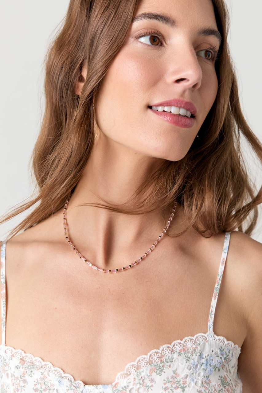 Jenny Color Bead Neon Thread Necklace