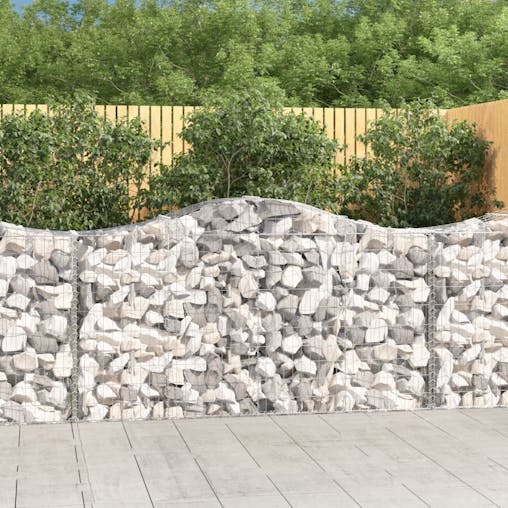 NNEVL Arched Gabion Baskets 4 pcs 200x50x100/120 cm Galvanised Iron