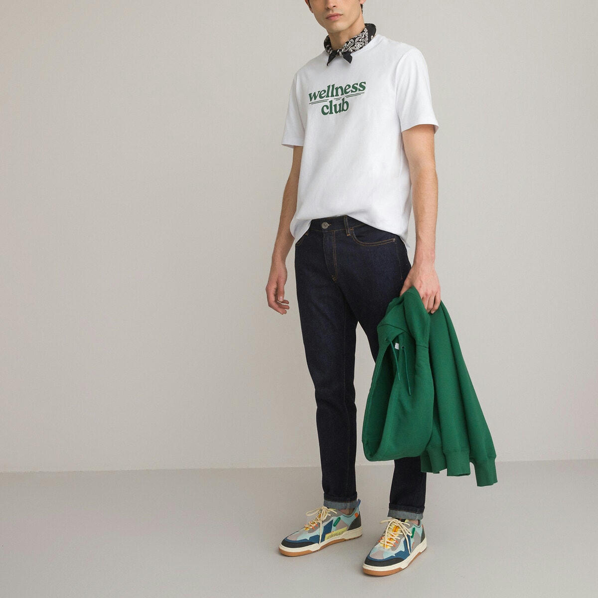 T-shirt pur coton col rond manches courtes