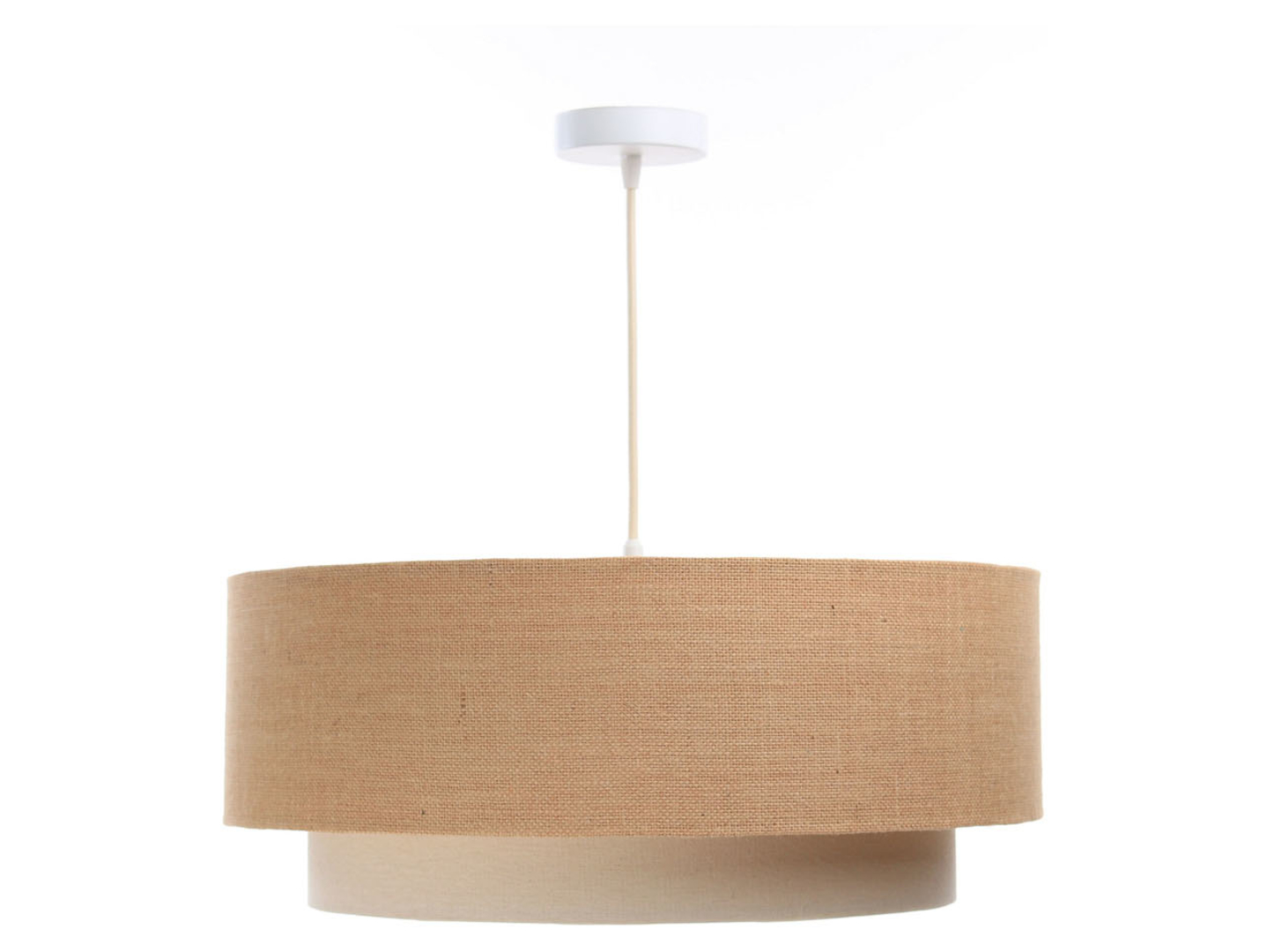 Lampa wisząca Boho 60 cm tkaninowa beżowa