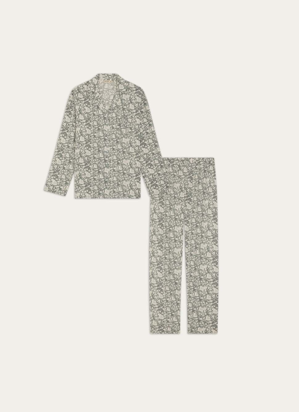 PYJAMA IMPRIMÉ EN FLANELLE DE COTON Bleu ORAGE