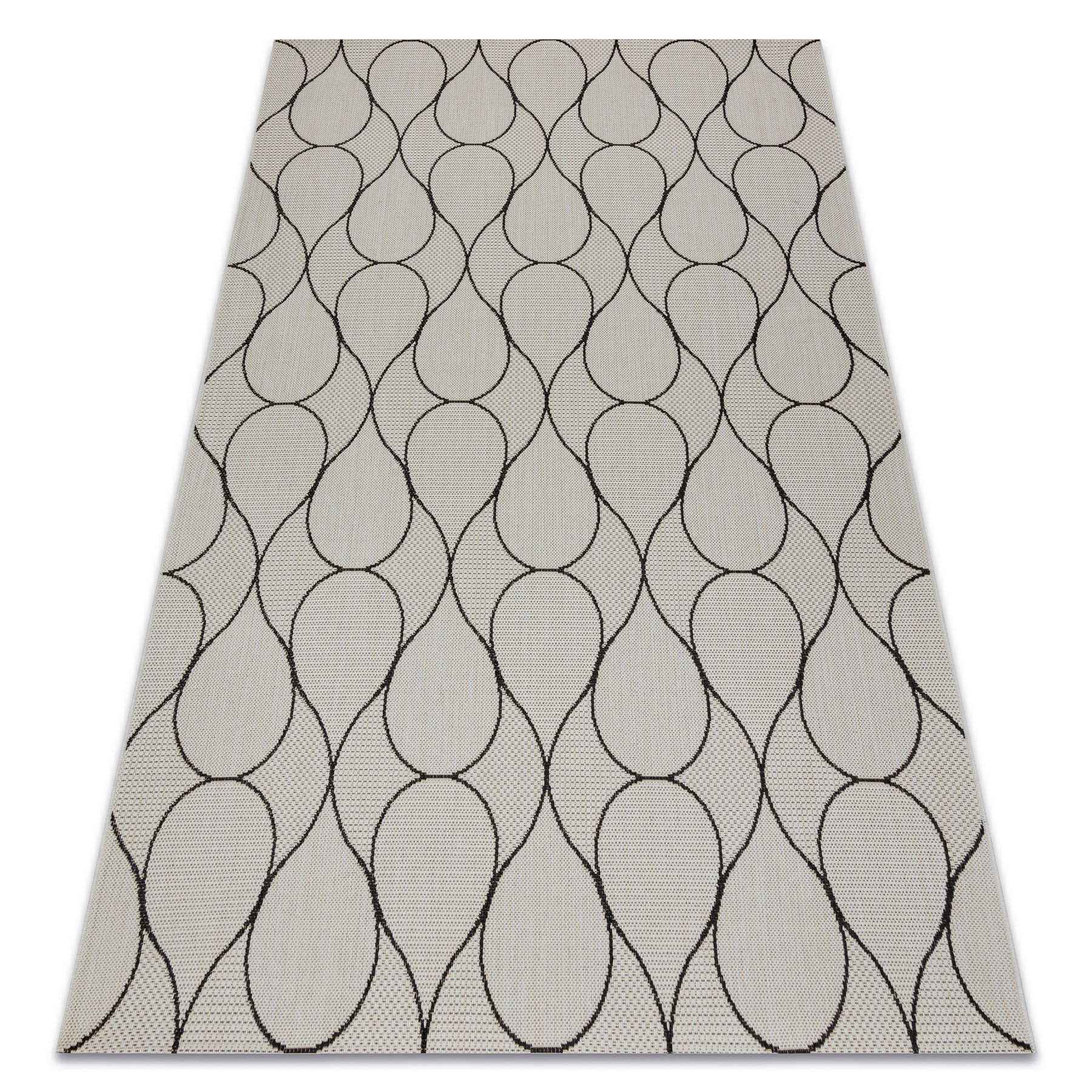 Dywan SZNURKOWY SIZAL FLAT 49379960 Krople krem / czarny 80x150 cm