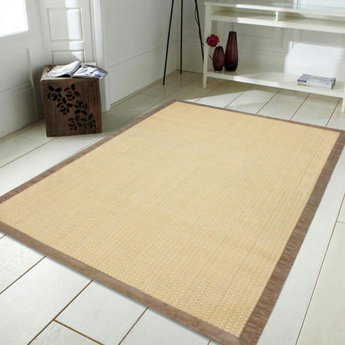 STRAW - Tapis tressé pour intérieur et extérieur beige 140x200