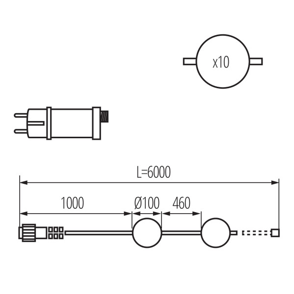Girlanda świetlna LightLogic LL ZIGU GRL 6M LED 66302 kula ogród balkon