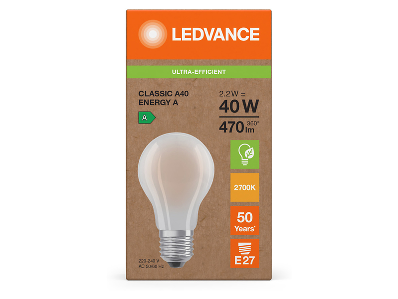 Żarówka LED Bańka E27 2,2W z ciepłą barwą światła