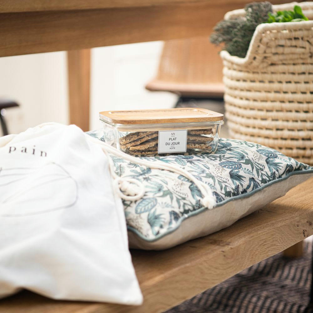 ANGELE - Sac à pain en coton beige imprimé