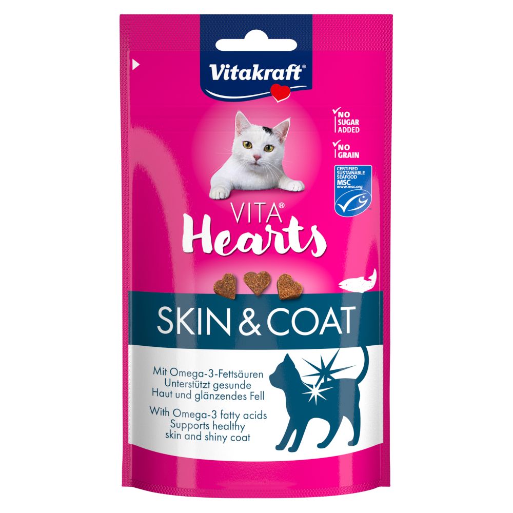 Vitakraft Vita Hearts Skin & Coat Cat Snacks