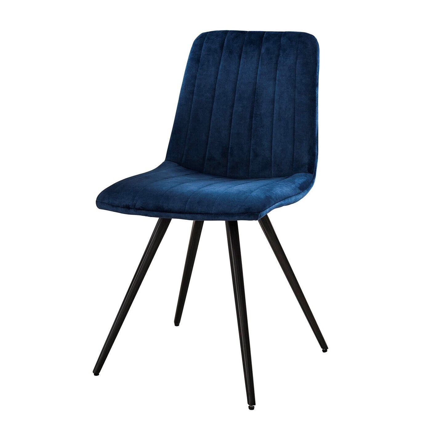 Giga Meubel Eetkamerstoel Straight Stitch - Blauw Velvet - Set van 4