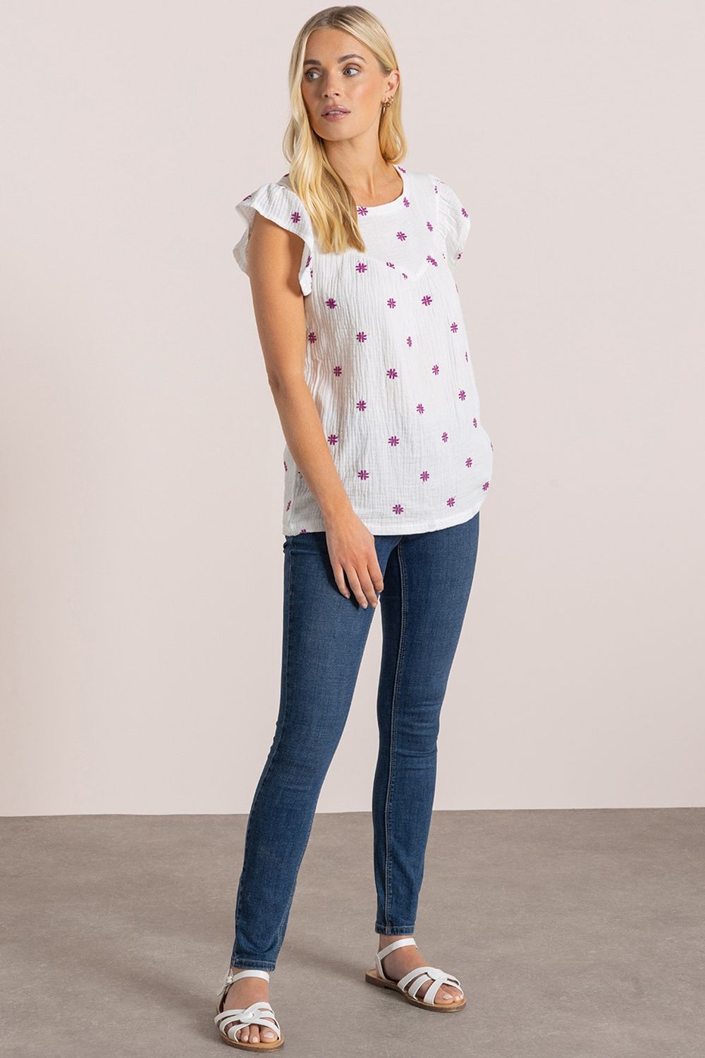 Klass. Embroidered Cotton Top