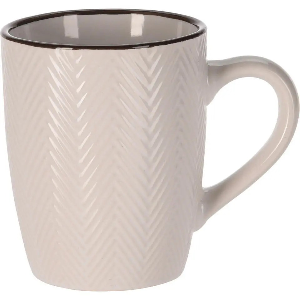 Siaki Koffiemok/theemok - Fishbone - beige - 370 ml