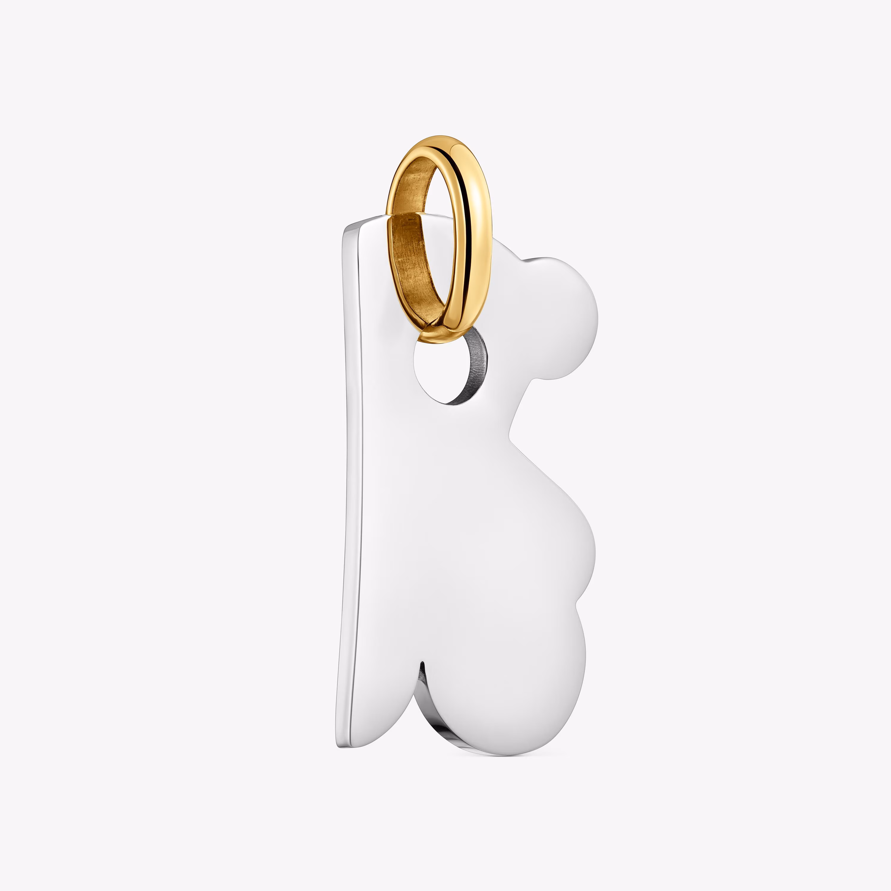 Colgante oso de acero bicolor 16 mm TOUS Half Bear