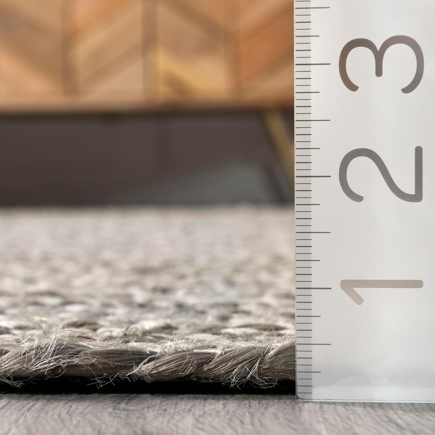 nuLOOM 8x10 Rigo Jute Hand Woven Area Rug, Grey, Solid Farmhouse Design, Natural Fiber, For Bedroom, Living Room, Dining Room, Hallway, Office, Kitchen, Entryway