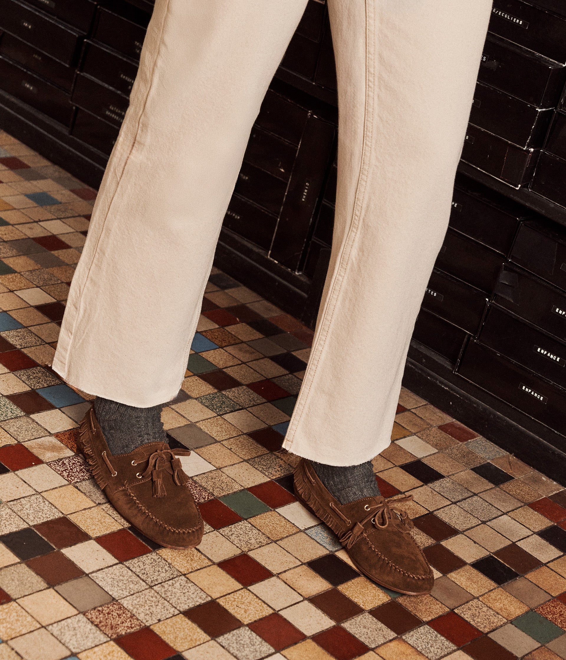 Mocassins velours taupe Yakari