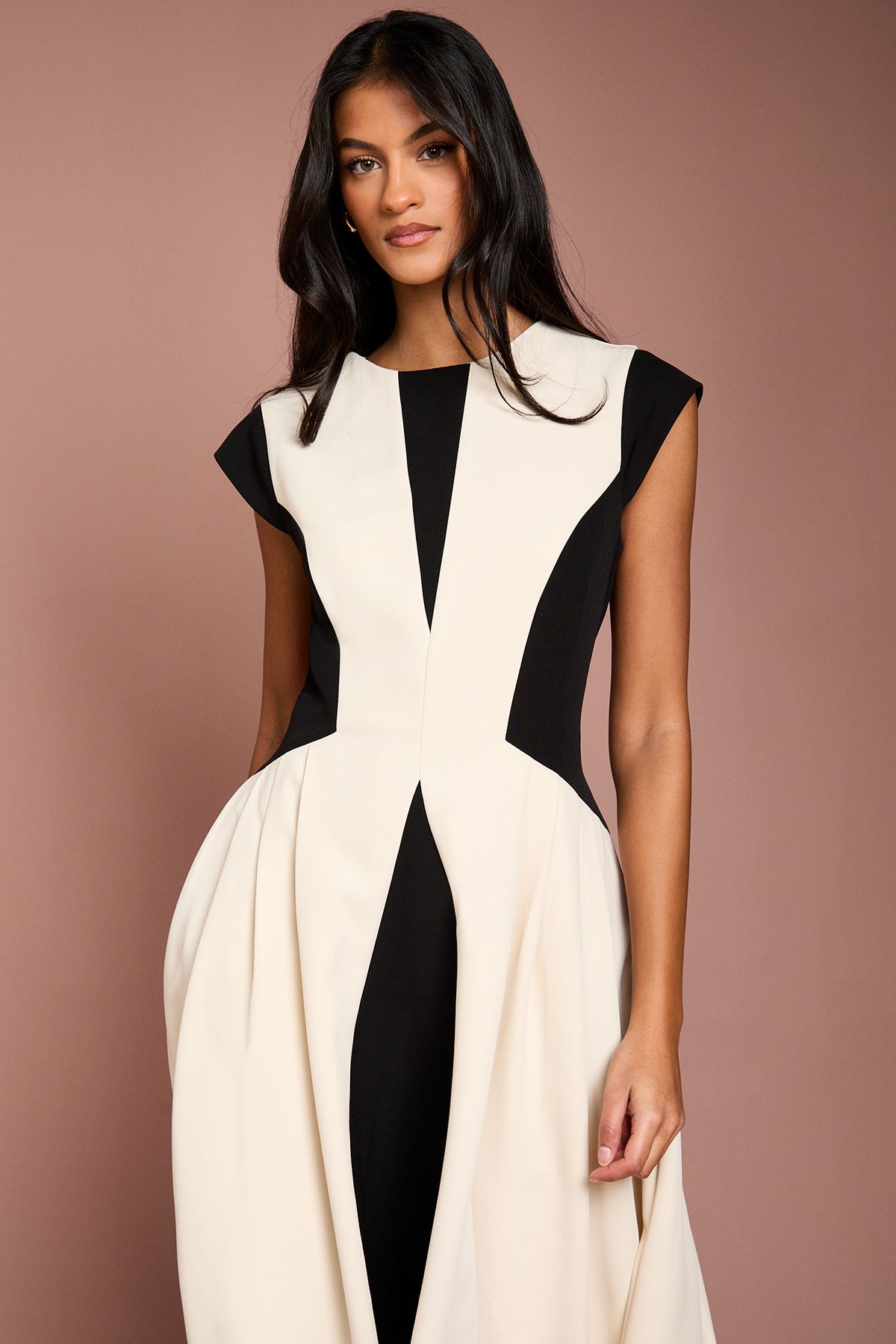 Coast Petite Crepe colour Block Midi Dress