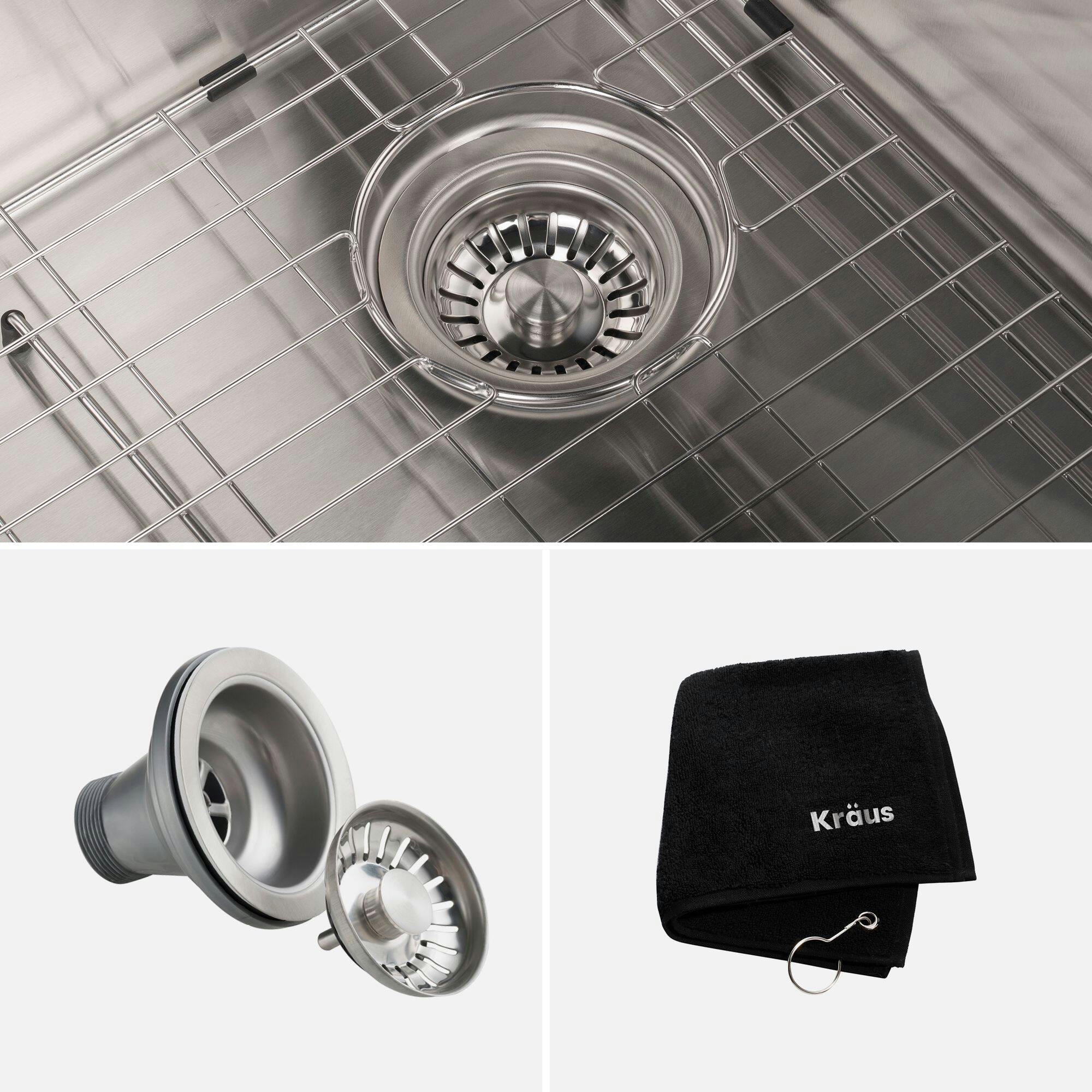 Kraus Standard PRO™ Undermount Stainless Steel Single Bowl Kitchen Sink, 32x19x10-in