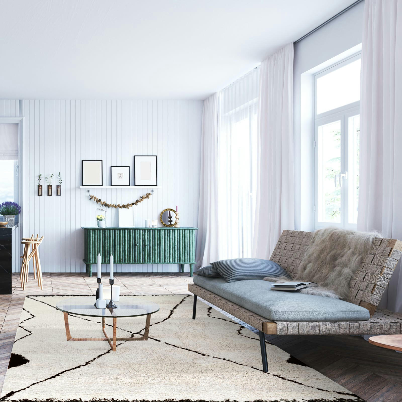 MEKNES - Tapis design de style berbère 135x190, OEKO-TEX®