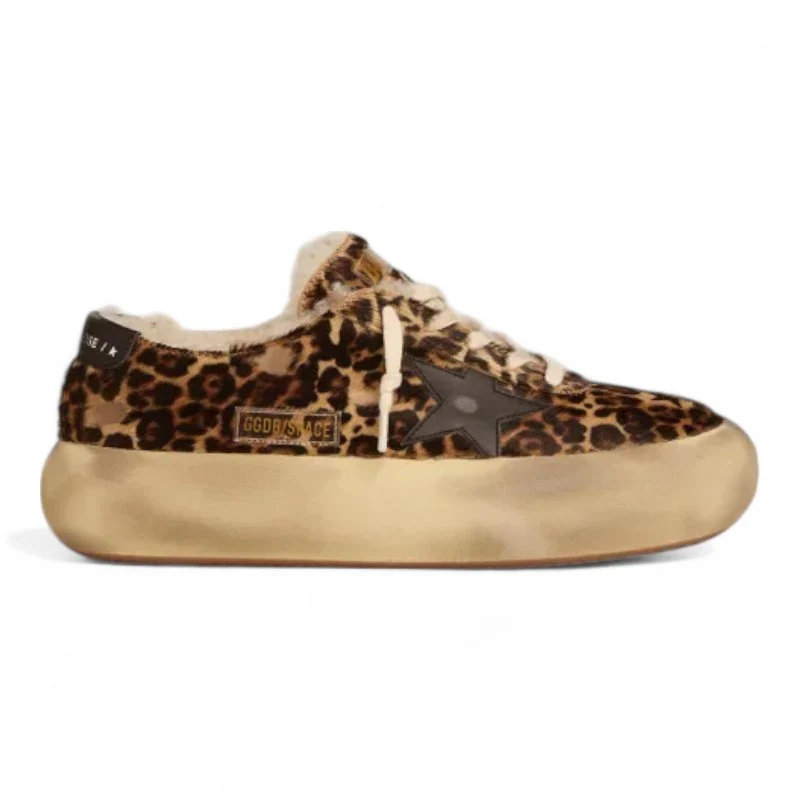 Space-Star shoes in animal-print pony skin with shearling lining