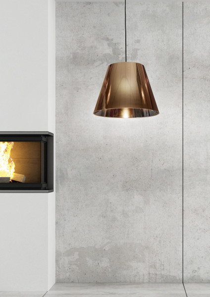 Lampa wisząca miedziana PLATINO 1xE27x60W wym: 100x35x35 cm Candellux