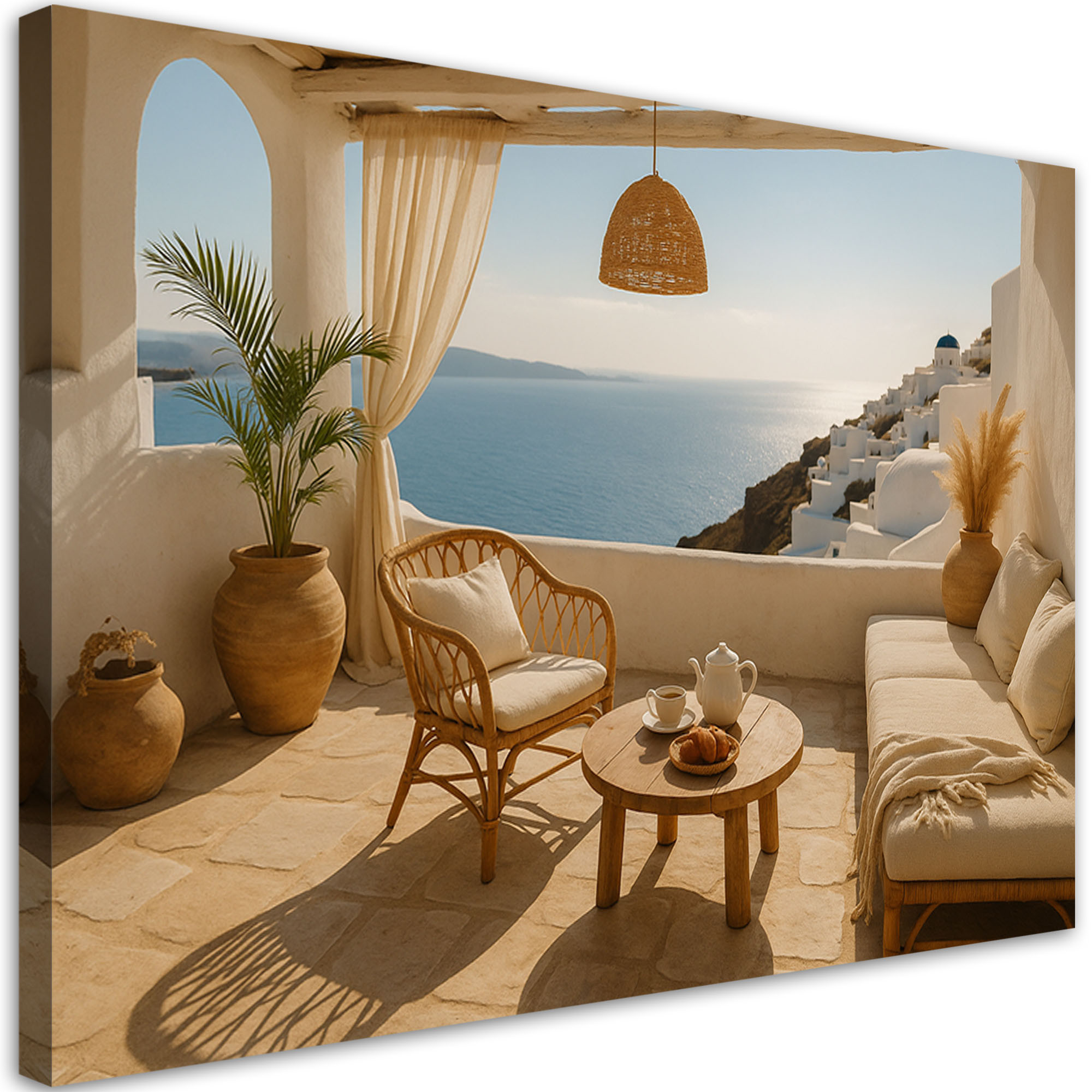 Obraz do salonu sypialni jadalni, Widok z tarasu Santorini 30x20