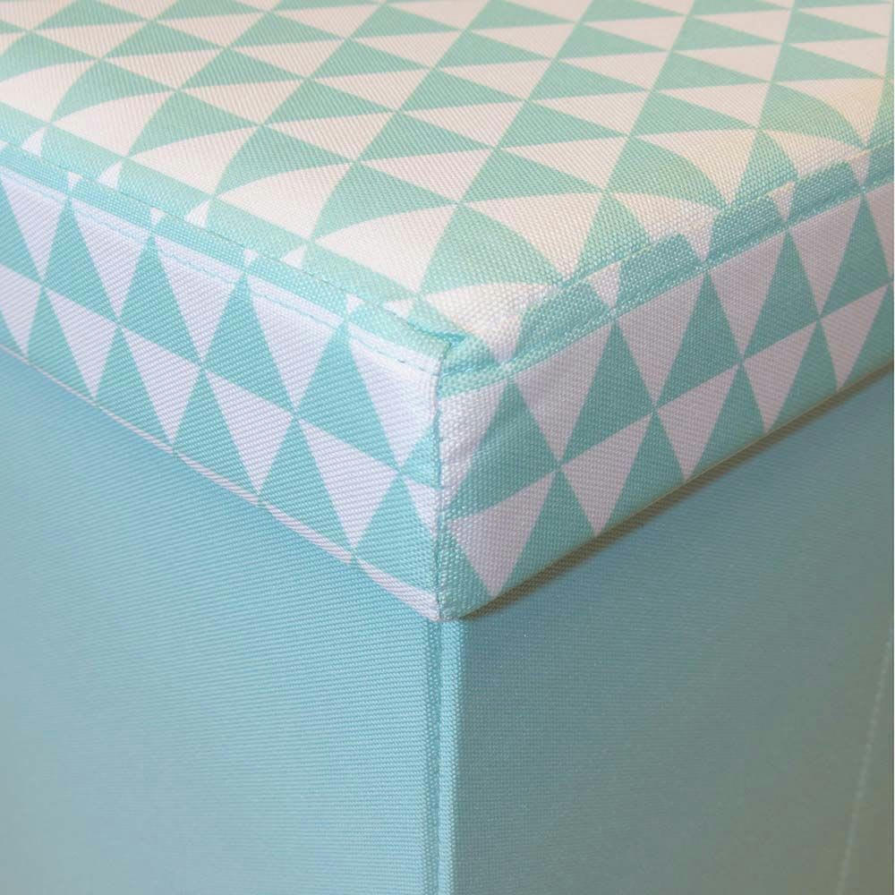 - Pouf coffre carré pliable scandinave bleu