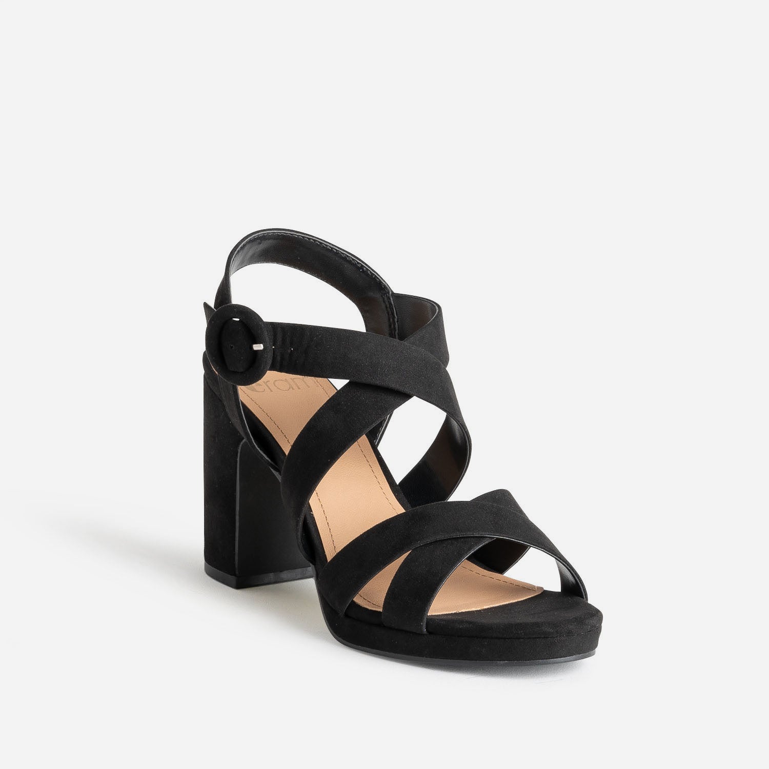 Sandale noire suédée