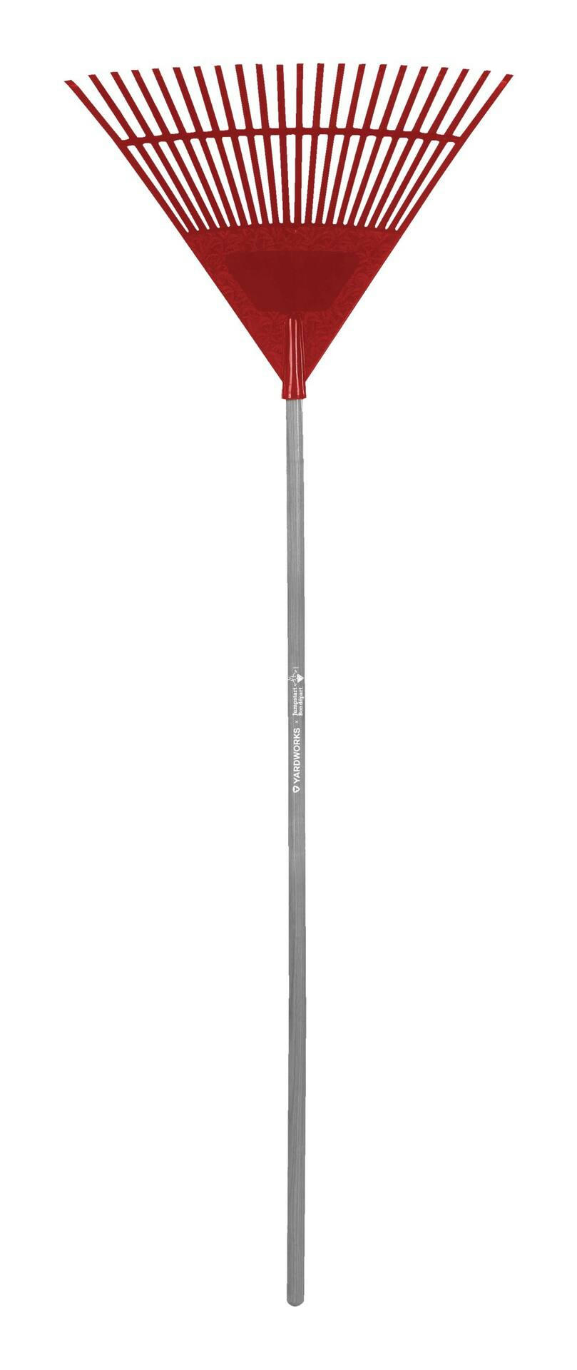 Yardworks Jumpstart 22-in Wide Poly 22-Tine Leaf Rake, 47-in Hardwood Shaft