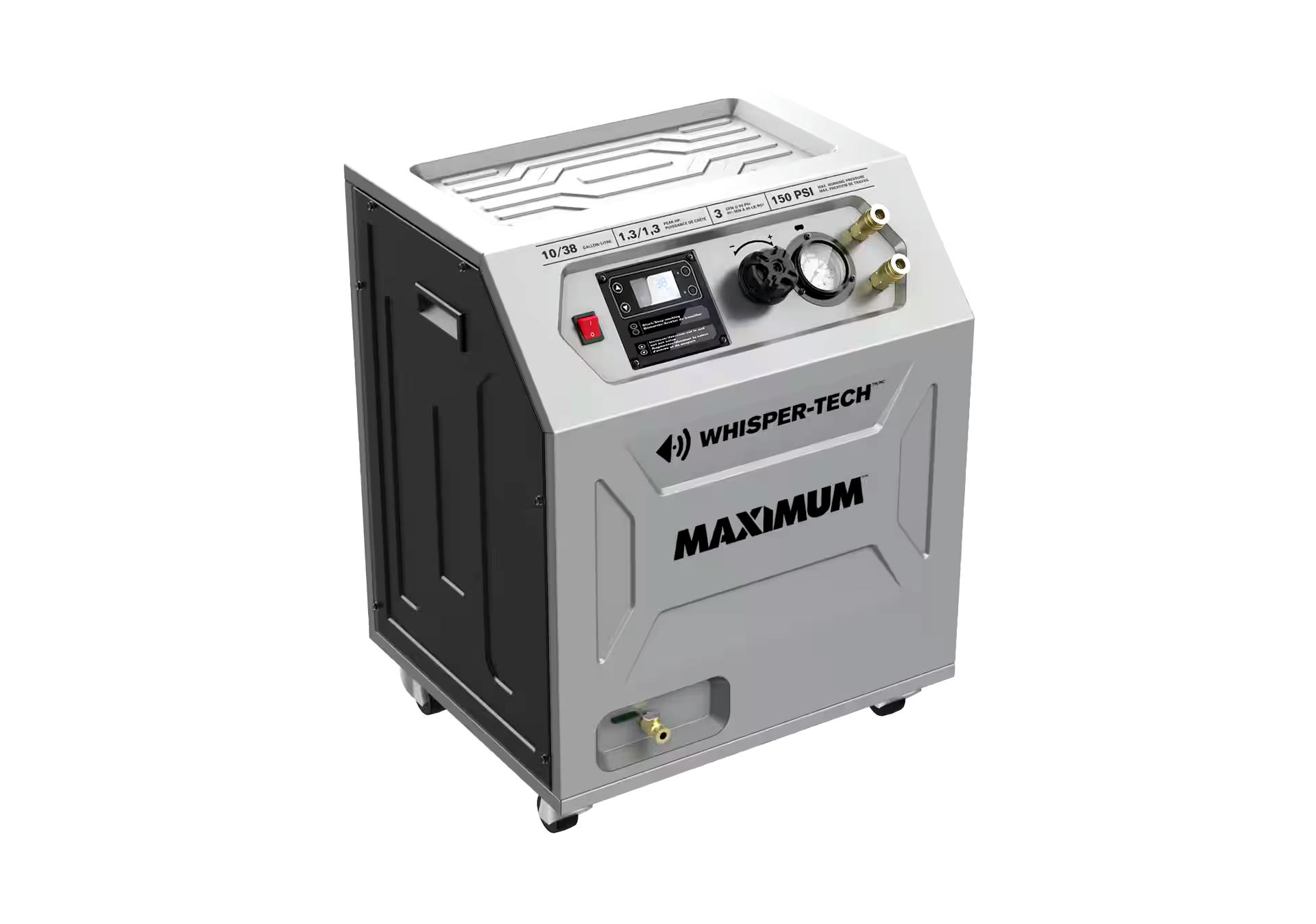 MAXIMUM 10-Gallon Quiet Cabinet Air Compressor with Oil Free Pump, 150 PSI, 1.3 HP