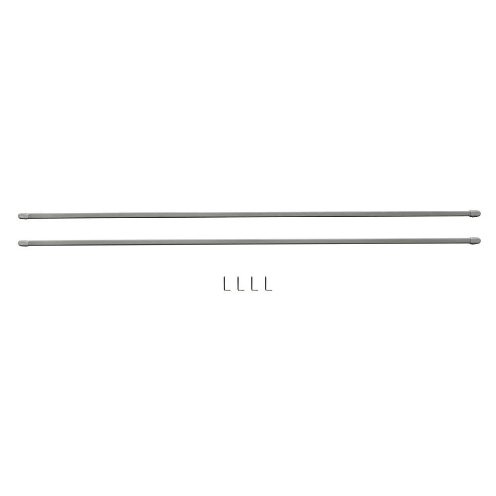 Tringle de vitrage Extensible 80-110 cm métal blanc x2