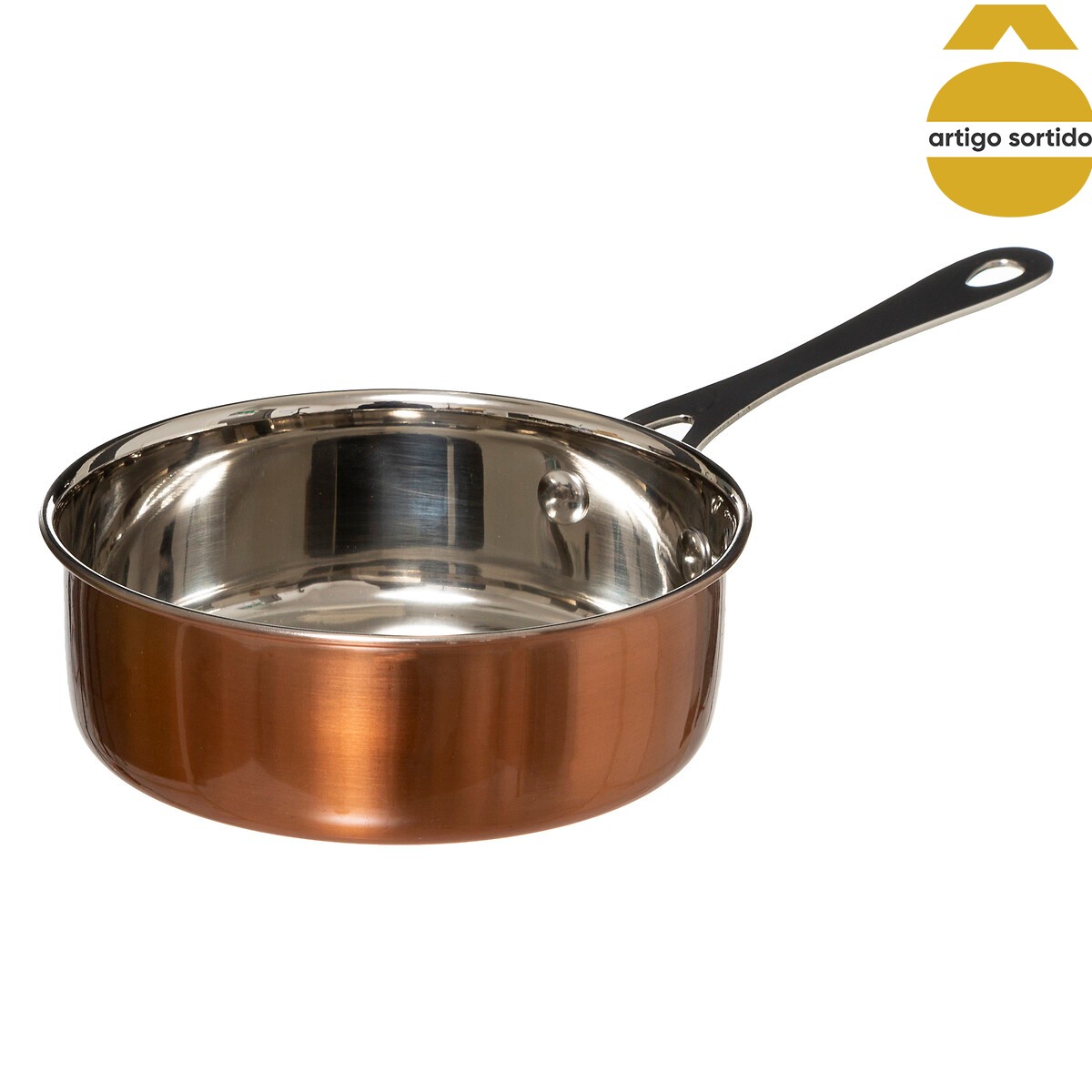 Caçarola de apresentação cobre em inox