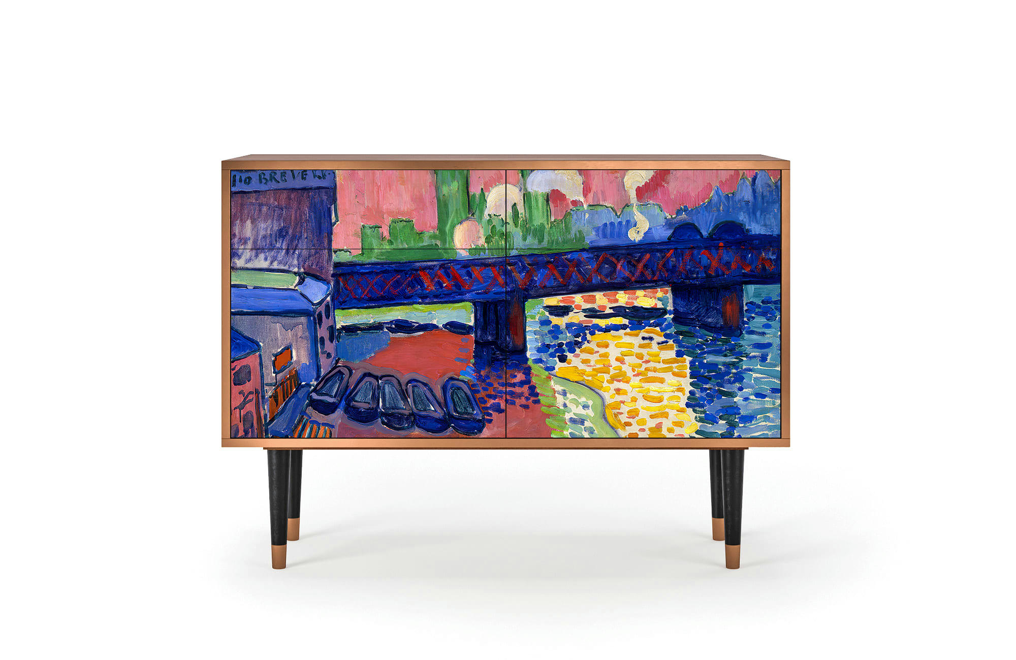 CHARING CROSS BRIDGE BY ANDRE DEAIN - Buffet  multicolore 2 tiroirs et 2 portes L 115 cm