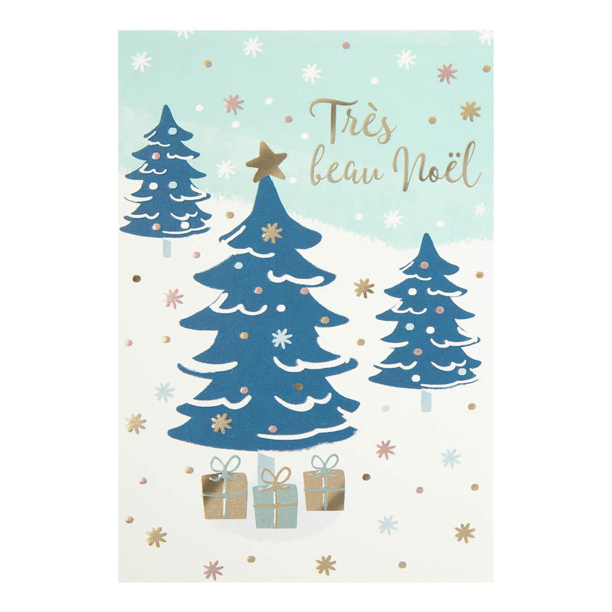 - Carte De Vœux Céleste Trio Sapins