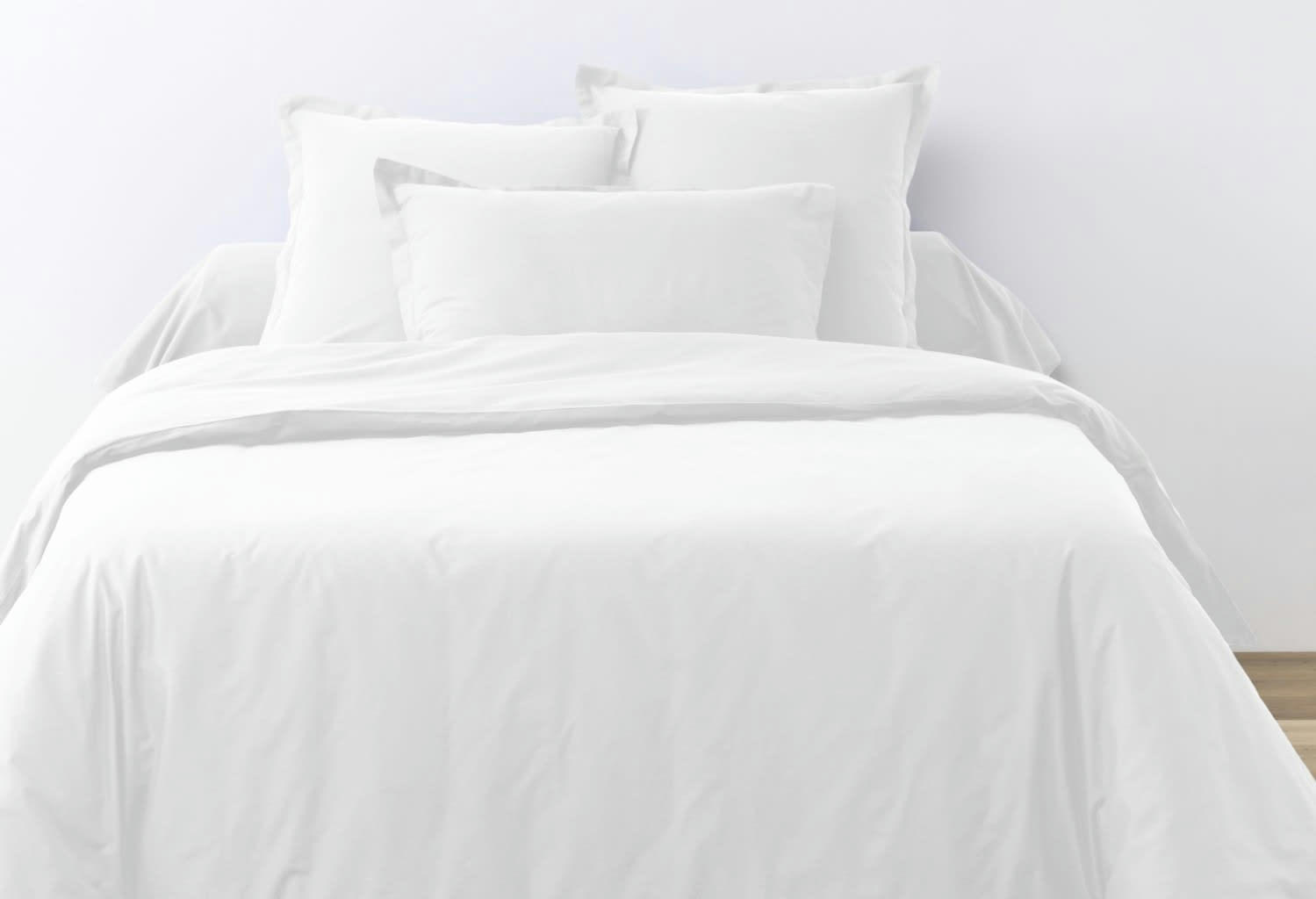 UNI BP - Parure housse de couette coton blanc 220x240 cm