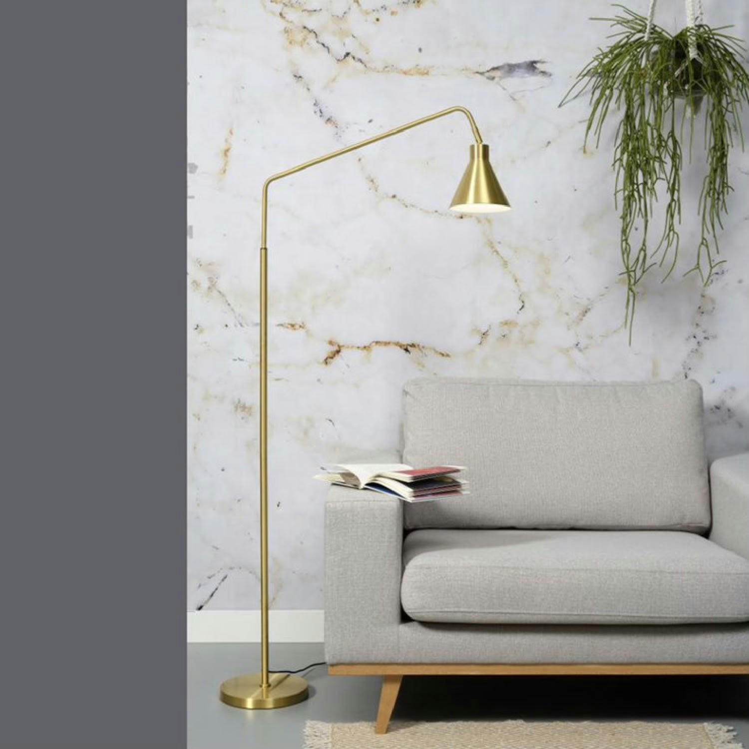 LYON - Lampadaire métal or H154cm