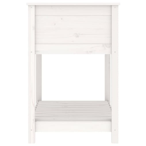 NNEVL Planter with Shelf White 82.5x54x81 cm Solid Wood Pine