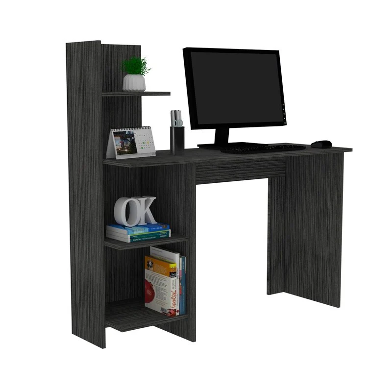 Minimalist Writintg Desk with 4-Shelves, Computer Desk with Storage, Home Office Desk Modern Writing Table Workstation